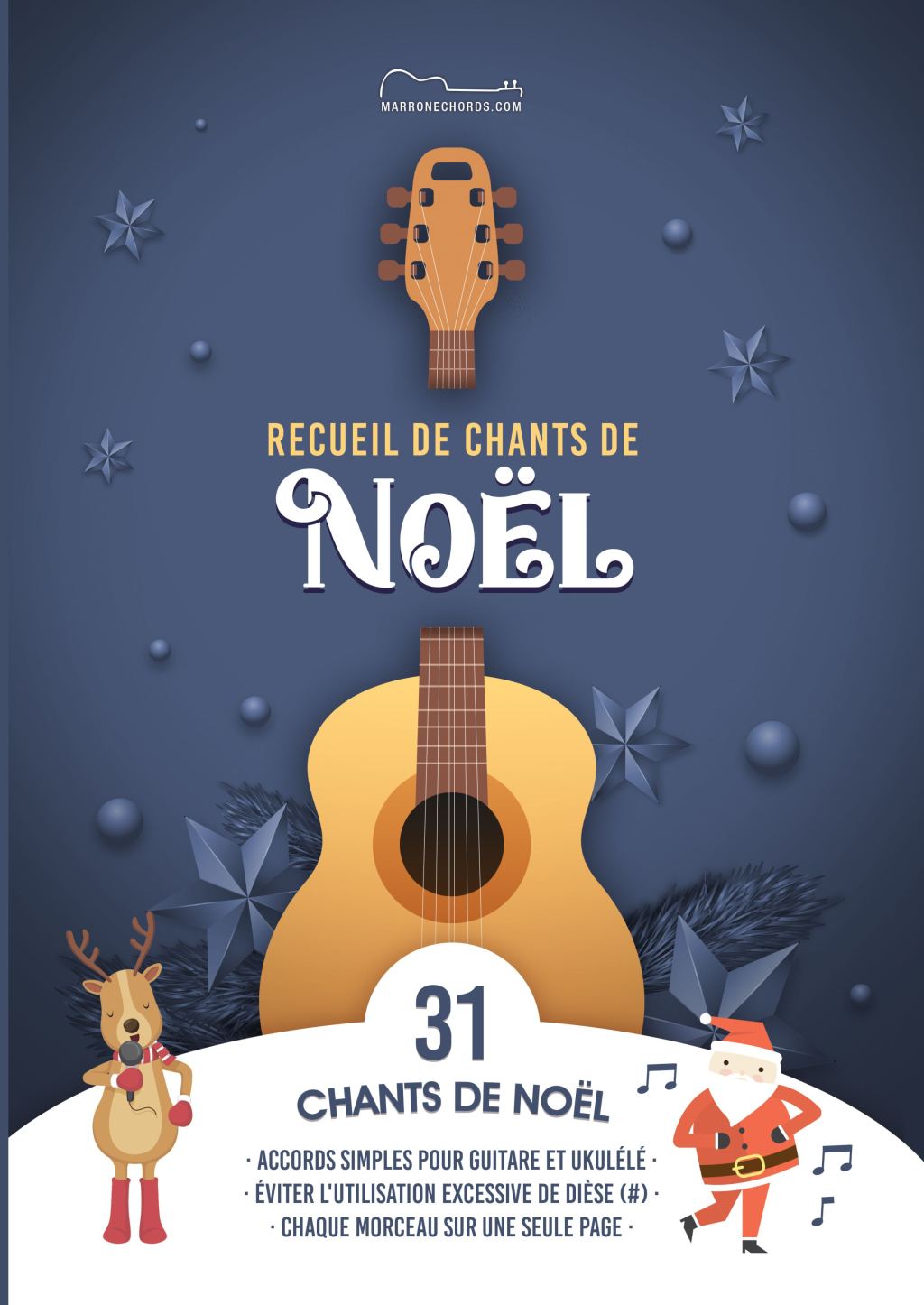 Recueil de chants de Noël avec des accords simples (MarroneChords.com)