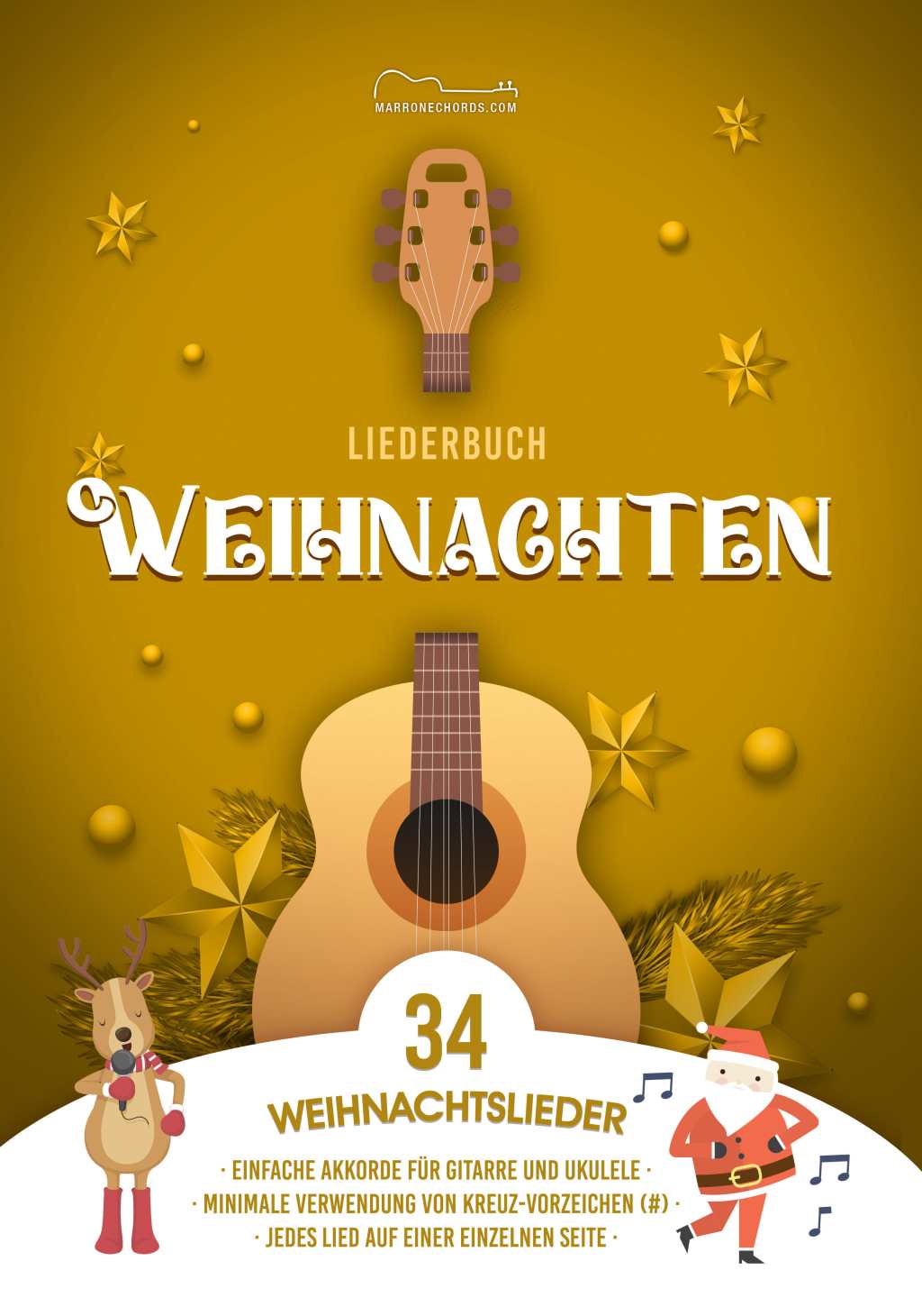 Weihnachtsliederbuch mit einfachen Akkorden (MarroneChords.com)